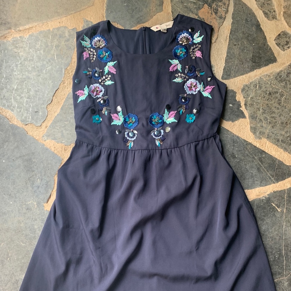 Gorgeous beaded navy dress